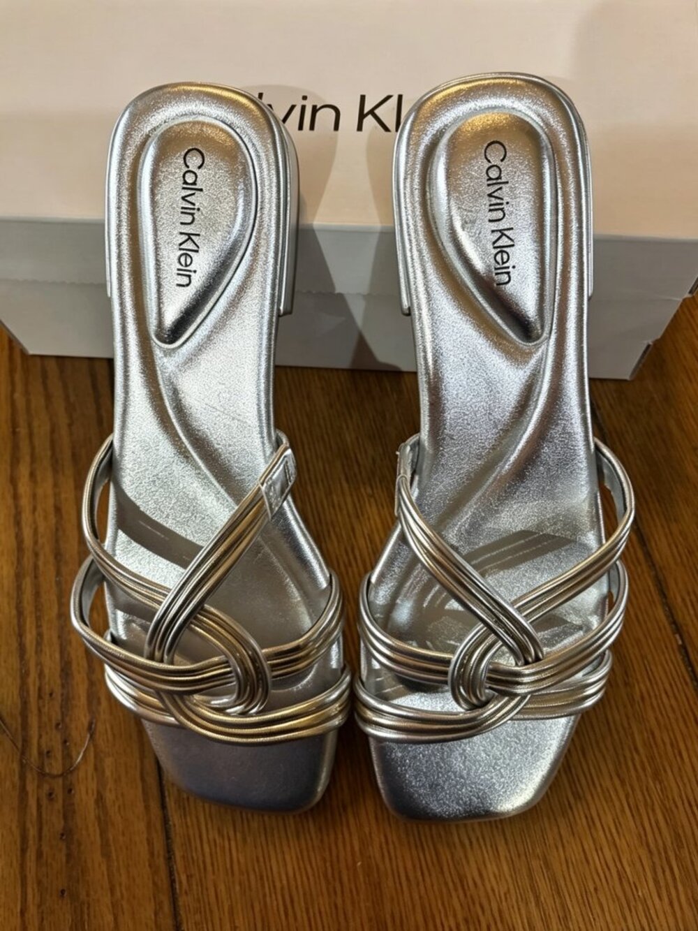 Women’s Calvin Klein Silver Tianela Slide/ Sandal Size 9M